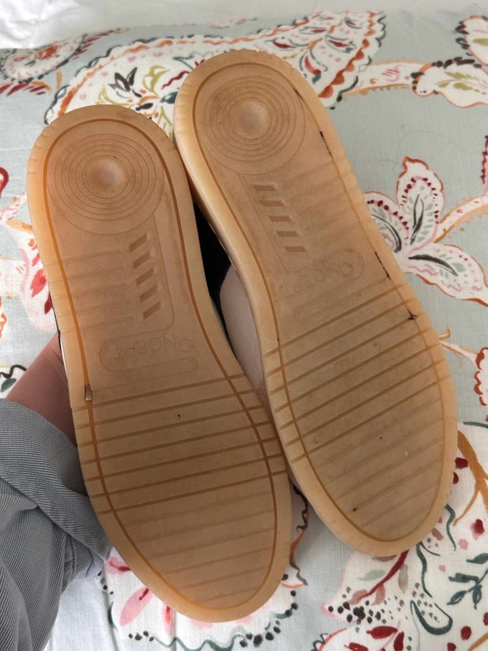 White & Yellow Women's Low-Top Sneakers - Picture 2 of 6